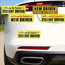 3pcs Multi-Color Student Driver Magnetic Decal, Reflective Magnetic Driver Sign, Removable Beginner Driver Sticker For Car - Multicolor - View 11
