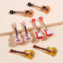 5pcs Music Enthusiasts Must Enter, Guitar And Violin-Style Hair Accessories Hairpins, And Be The Most Personalized Music Elf On The Street, Claw Clips, Hair Claws, Clips For Hair, Hair Slide, Hair Barrettes, School Stuff