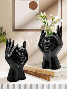 1pc Gold Resin Flower Vase, For Decoration, Flower Arrangement, Beauty Tool & Stationery Storage, Modern Simple Vase, Suitable For Home Decor, Living Room Tabletop