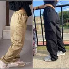 Unisex Twill Cargo Pants – Reinforced Stitching, Perfect For Everyday Wear! - 卡其色 - 查看 1