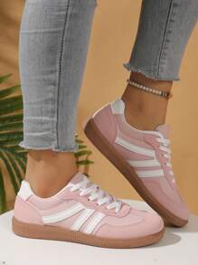 Women's Summer Casual Flat Comfort Shoes, Non-Slip Splice Color Outdoor Sports Shoes, Spring/Autumn