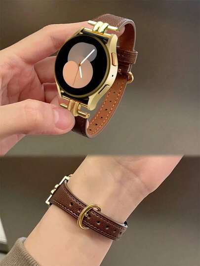 Correa de reloj de 20 mm/22 mm, compatible con Samsung Galaxy Watch 7/6/5/4 Active 2 40/44 mm, Watch 6 Classic 43/47 mm, Watch 5 Pro 45/44/40 mm, Watch 4 40/44 mm, Watch 3 41 mm, Watch 7 40/44 mm, Galaxy Watch FE, hebilla de metal dorado, adecuado para hombres y mujeres, liberación rápida conveniente, diseño de moda