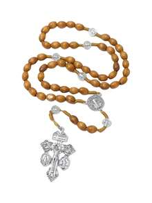 圣本笃木质念珠项链（1件），男士祈祷珠，天主教信仰饰品，宗教礼物 - 念珠KR014 - 查看 8