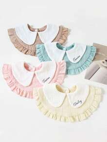 Personalized Baby Bib With Customized Name, Silicone Drool Bib For Baby Boys And Girls, Stain And Leakage Resistant Adjustable Baby Accessories - Multicolor - View 7