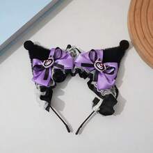 Sanrio 1 buc drăguț Kuromi prințesă stil bentiță, cerc de păr cu desene animate, accesoriu de păr stil Lolita pentru fete