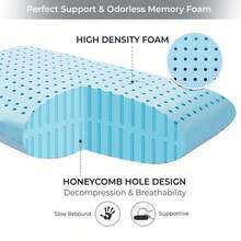 Almohada de Espuma Viscoelástica Premium con Doble Funda Protectora (Exterior Transpirable y Forro Interior) para un Soporte Cervical Ergonómico, Mayor Durabilidad y Descanso Reparador –  con Cremallera de Alta Calidad - Blanco - Ver 4