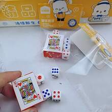 1 Sets Of Cute Mini Playing Cards (With Game Dice), Mini Collectible Poker, Interactive Games, Party Games, Holiday Games, Creative Little Gifts, Festive Accessories, Birthday Party Supplies, Suitable For Random Playing Cards Christmas, Halloween, Back To School Season Gifts, Thanksgiving Gifts. - Multicolor - View 7
