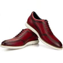 Men's Oxford Shoes Dress Shoes Men's Lightweight Lace-Up Fashion Shoes-20256688 - 紅色-06 - 查看 1