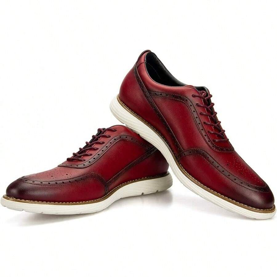 Men's Oxford Shoes Dress Shoes Men's Lightweight Lace-Up Fashion Shoes-20256688 - 紅色-06 - 查看 1