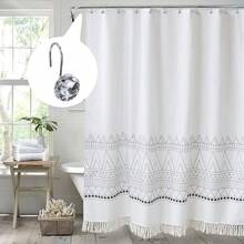 MitoVilla Purple Shower Curtain Hooks Rings, Metal Shower Hooks Shower Curtain Liner, Purple Rust Proof Shower Rings Curtain Accessories And Bathroom Shower Rod, 12 Pack Bathroom Set - White Clear - View 2