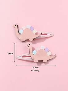 2 chiếc kẹp tóc hình khủng long, thích hợp để trang trí kiểu tóc hàng ngày cho bé gái. - khủng long - Xem 9