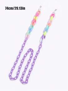 1pc Fashionable Colored Acrylic Glasses Chain, Travel, Outdoor, Sunglasses ,Eyeglasses Decoration Chain, Hanging Silicone Eyeglasses Anti Slip, Anti Loss Eyewear Chain Accessories, An Excellent Gift For Friends