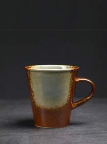 1pc 220ml Creative Crackle Ceramic Cup, Home Breakfast Milk Cup, Latte Art Coffee Cup, Office Guest Cup, Afternoon Tea Cup, Soda Cup, Crackle Handled Mug, Simple Retro Ceramic Household Office Water Cup, Thick Clay Espresso Cup