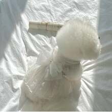 春夏秋新款宠物连衣裙，适合贵宾犬、比熊犬、博美犬、马耳他犬、小型犬、猫咪，优雅婚纱 - 粉色 - 查看 2