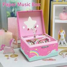 Women's Jewelry Box - Musical Jewelry Box With Drawer, Decorated With Fluttering Unicorn, Pink Unicorn Cute Design, Collectible Earrings, Necklaces, Bracelets, Rings Keepsake Organizer, Birthday Gift Summer Storage Organizer Gift Back To School - Multicolor - View 12