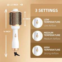 SEAGO Brosse à air chaud 3 en 1 - Brosse à air chaud haut de gamme de haute qualité, sèche-cheveux et lisseur - Volumisant, frisage vers l'intérieur et lissage 3 en 1 Brosse à air chaud - Séchage et coiffage en un, fonction bouclage et lissage, réglage de la vitesse du vent à 3 niveaux, outil de coiffure professionnel à air chaud - Puissant sèche-cheveux et lisseur - Pas de dommages thermiques pendant la coiffure - Séchage rapide, boucles, volume, sèche-cheveux ionique