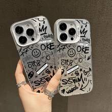 1 件时尚路标和涂鸦字母全身保护防摔手机壳，加厚防滑保护套适用于 iPhone11 12 13 14 11Promax 12Promax 13Promax 14Promax XR 15 15PRO 15PROMAX、GalaxyS20/S21/S22/S23/S24/S25/S24FE/S24Ultra/S25Ultra - 路牌塗鴉字母 - 查看 5
