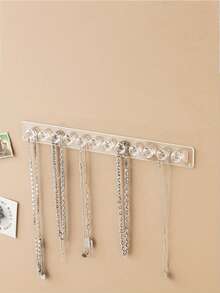 1 件亚克力壁挂式珠宝收纳架 - 重型 500 克容量方形收纳架，适用于项链、手镯、耳环和戒指 - 节省空间的耐用塑料展示架，适用于家庭或精品店，简约设计，透明材质，悬挂式珠宝收纳架