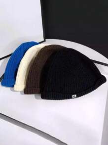 1 Stück Herren gestrickte Mütze mit Buchstickerei, lässige Streetwear Beanie Mütze