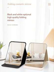 1Pc składane lustro do makijażu z toaletką kosmetyczną do podróży, toaletka, wystrój pokoju, akademik, prezenty kosmetyczne (prostokątne)