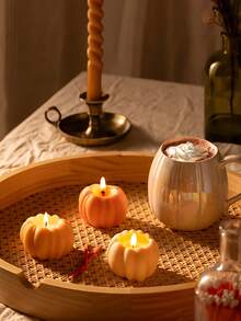 5 件感恩节南瓜蜡烛模具，秋季香味茶蜡烛模具，适用于蜡烛、芳香疗法、肥皂制作、家居装饰、节日派对、万圣节装饰（不含蜡烛） - 彩色 - 查看 5