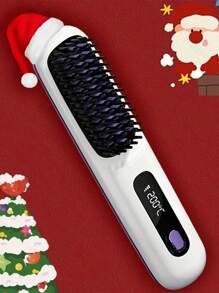 便携式无绳直发梳，带负离子的便携式直发梳，女士热梳直发器，轻巧迷你，方便携带，充满电后可使用约 20 分钟