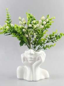 1pc Gold Resin Flower Vase, For Decoration, Flower Arrangement, Beauty Tool & Stationery Storage, Modern Simple Vase, Suitable For Home Decor, Living Room Tabletop