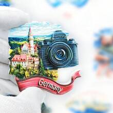 1/2pcs Resin Fridge Magnet Travel Souvenirs, Germany Berlin, Denmark Copenhagen, Belgium Cologne Cathedral, Neuschwanstein Castle Munich, Rothenburg, Danish Fairytale, Belgian Waffle, Brussels, Magnetic Wall Decor, Creative Gift For Bedroom, Kitchen, Home Decor, Germany Tour - Multicolor - View 13