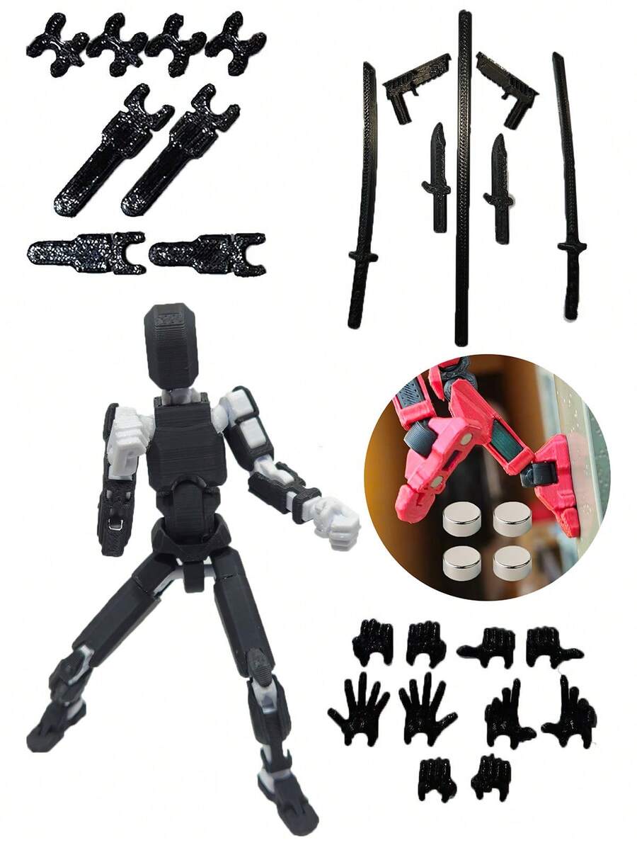 Improved Dummy 13 Articulated Doll Assembly Kit With Magnet - Thân đen Trắng - Xem 1