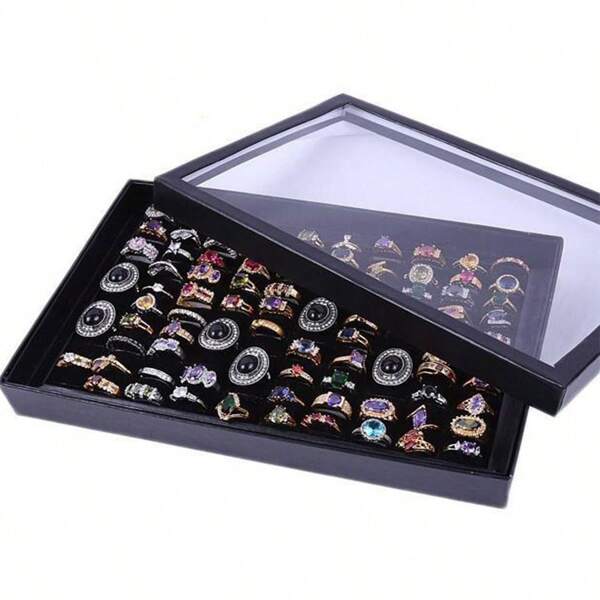 1 Piece Of 36/100-Position Ring Jewelry Box With Lid, Earring Jewelry Tray, Pendant Box, Display And Storage