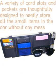 Car Sun Visor Card Holder, Car Storage Hanging Bag, Suitable For Storing Documents, Bills And Other Small Items Of The Document Bag, Multiple Card Slot Design, Easy To Take, Simple Installation For Women Storage Organizer Travel Essentials Back To School Dormitory Storage