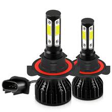 2pcs ROADSUN Car LED Headlight Bulbs H7 H4 H11 H13 9005/HB3 9006/HB4 9007 200W High/Low Beam 12V Universal For Vehicles, Batteries Not Included - 黑色 - 查看 13