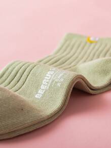 3/5 pares de calcetines tipo tripulación unisex deportivos - Estilos de pareja en colores de dopamina para comodidad todo el año para mujeres y hombres