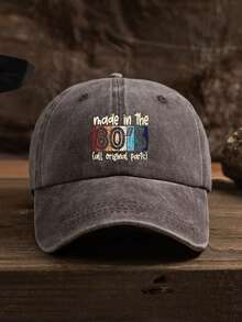 1 件男女通用 80 年代图案做旧可调节棒球帽，适合户外和休闲穿着