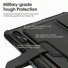 Funda tipo portátil Nillkin Carry Go para Galaxy Tab S10 Ultra/S9 Ultra de 14.6" con asa, funda resistente con teclado extraíble retroiluminado, trackpad, soporte vertical/horizontal y cubierta de cámara - Negro - Ver 4