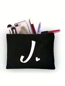 1 chiếc túi đựng mỹ phẩm tối giản in chữ cái ghép mảnh cho bé gái, màu đen, cỡ nhỏ, chữ A-Z, túi đựng mỹ phẩm, túi đựng đồ vệ sinh cá nhân di động, túi đựng mỹ phẩm tái sử dụng, túi đựng mỹ phẩm du lịch rộng rãi, phù hợp cho bé gái, có thể đựng tai nghe, phụ kiện, ví đựng tiền xu. - màu đen - Xem 16