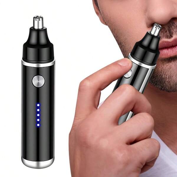 Elektrischer Nasen-Trimmer, USB wiederaufladbarer Trimmer für Nasen- und Ohrenhaare, Nasenhaartrimmer für Frauen und Männer, schmerzfreie Augenbrauen- und Gesichtshaarentfernungsvorrichtung, Batteriekapazität 500 mAh