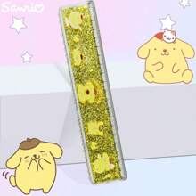 Sanrio قطعة واحدة مسطرة سانريو ذات نمط موجي من الغليتر السائل، مسطرة كرتونية جميلة بطول 20 سم (نمطين عشوائيين)