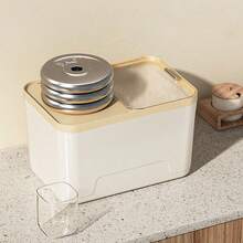 10磅/20磅/30磅食品储存容器，密封性好，防潮防虫，易按压分配器，量杯，适用于大米、谷物、糖、面粉、宠物食品储存，非常适合厨房、家庭和商业用途