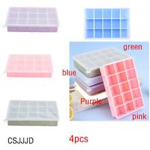 1pc Ice Cube Tray, Silicone Ice Cube Mold, Large Capacity Freezer Ice Box, Square Shape, Easy Release, Convenient Ice Making, Sealed Packaging With Cover, For Baby Food, Kitchen Accessories