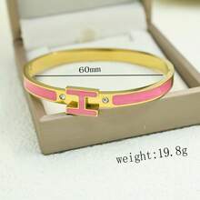 1 chiếc vòng tay hình chữ H mạ vàng 18K dành cho phụ nữ, vòng tay trang sức tinh tế, món quà tuyệt vời nhất cho ngày lễ - Chữ H - Xem 7