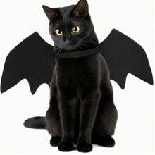 Adjustable Black Cat Bat Wing Pet Costume - Soft Polyester Halloween Pet Accessory, Suitable For Cats And Small Dogs, Great For Cosplay And Dressing Up Fun - Multicolor - View 1