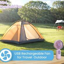 VanSmaGo Caming Fan Portable Mini Outdoor Fan Set [2/3/4/5/6/9/10 Pieces] Handheld Personal Small Fan With 3 Speed For Outdoor Travel, USB Rechargeable Battery Powered Durable Eyelash Fan, Multiple Colors - 8pcs--Black*4+Pink*4 - 查看 9