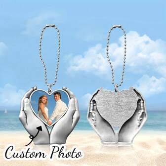 1pc Customizable Heart-Shaped Keychain With Family Photo - Ideal For Fathers, Husbands Or Boyfriends To Carry Love, Perfect Gift For Christmas, Valentine's Day, Mother's Day And Special Occasions, Family Memento, Personalized Souvenir, Durable Home Gift