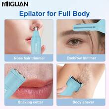 4-i-1 professionellt groomingkit, USB-laddningsbar näs-/öronhårstrimmer, skägg-/ögonbrynsrakhyvel, personliga hygienredskap för kvinnor, 500 mAh batterikapacitet