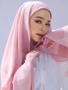 1pc Ready To Wear Women Instant Hijabs With Bonnet Chiffon Hijabs - Multicolor - View 15