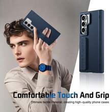 VIETAO Fashionable Camera Grip Phone Case, Compatible With Samsung Galaxy Z Fold 4/5/6/7, Portable Wrist Strap Phone Cover, Waterproof Shockproof Anti-Fall Anti-Scratch - Navy Blue - View 7