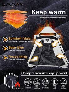Cavva 男士冬季保暖内衬夹克 防水防风 多口袋滑雪外套 徒步露营登山滑雪