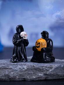 1pc/11pcs/Set Mini Resin Pumpkin & Ghost Figurines, Small Halloween Garden Micro Landscape Decor, Suitable For Halloween Party, Village, Bonsai, Outdoor Home Garden Decoration - Multicolor - View 3