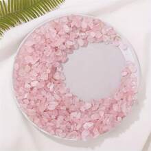 400克粉晶玫瑰石英碎石碎水晶石英不对称形状砾石鹅卵石DIY光滑岩石用于盆栽树脂艺术花瓶鱼缸水族箱玻璃容器填充物水族箱砾石节日礼物送给女孩和女人 200克 - 粉色 - 查看 6